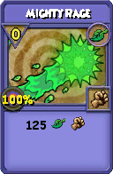 Wizard101 Life spell card: Mighty Rage, Spell ID 131