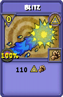 Wizard101 Myth spell card: Blitz, Spell ID 336