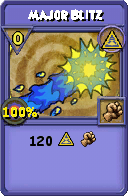 Wizard101 Myth spell card: Major Blitz, Spell ID 335