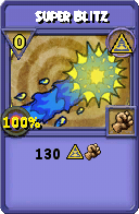 Wizard101 Myth spell card: Super Blitz, Spell ID 395