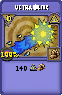 Wizard101 Myth spell card: Ultra Blitz, Spell ID 795