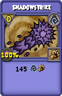 Wizard101 Shadow spell card: Shadowstrike, Spell ID 686