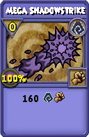 Wizard101 Shadow spell card: Mega Shadowstrike, Spell ID 688