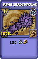 Wizard101 Shadow spell card: Super Shadowplume, Spell ID 687