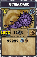 Wizard101 Shadow spell card: Ultra Dark, Spell ID 66