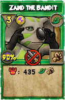 Wizard101 Life spell card: Zand the Bandit, Spell ID 157