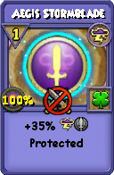 Wizard101 Storm spell card: Aegis Stormblade, Spell ID 1123
