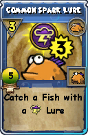 Wizard101 Fishing spell card: Common Spark Lure, Spell ID 1989