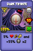 Wizard101 Death spell card: Dark Tribute, Spell ID 1922