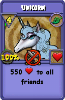 Wizard101 Life spell card: Unicorn, Spell ID 1311