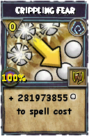 Wizard101 Shadow spell card: Crippling Fear, Spell ID 1286