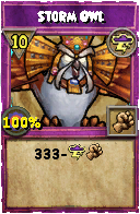 Wizard101 Storm spell card: Storm Owl, Spell ID 1184