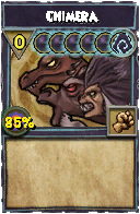 Wizard101 Shadow spell card: Chimera, Spell ID 1494