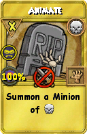 Wizard101 Death spell card: Animate, Spell ID 1256