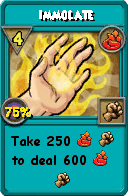 Wizard101 Fire spell card: Immolate, Spell ID 1030