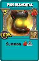 Wizard101 Fire spell card: Fire Elemental, Spell ID 1850