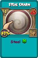 Wizard101 Fire spell card: Steal Charm, Spell ID 1342