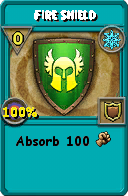 Wizard101 Ice spell card: Fire Shield, Spell ID 1598