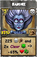 Wizard101 Death spell card: Banshee, Spell ID 1409