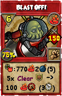 Wizard101 Fire spell card: Blast Off!, Spell ID 1822