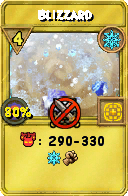 Wizard101 Ice spell card: Blizzard, Spell ID 1146