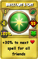 Wizard101 Life spell card: Brilliant Light, Spell ID 1061