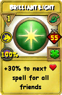 Wizard101 Life spell card: Brilliant Light, Spell ID 1060