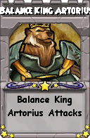 Wizard101 School 16 spell card: Balance King Artorius, Spell ID 1529