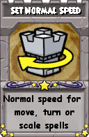 Wizard101 School 16 spell card: Set Normal Speed, Spell ID 1737