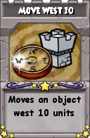 Wizard101 School 16 spell card: Move West 10, Spell ID 1743