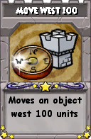 Wizard101 School 16 spell card: Move West 100, Spell ID 1741