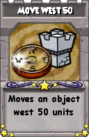 Wizard101 School 16 spell card: Move West 50, Spell ID 1742