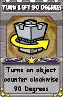 Wizard101 School 16 spell card: Turn Left 90 Degrees, Spell ID 1249