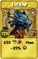Wizard101 Storm spell card: Catalan, Spell ID 1132