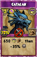 Wizard101 Storm spell card: Catalan, Spell ID 1128