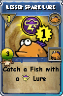 Wizard101 Fishing spell card: Lesser Spark Lure, Spell ID 1987