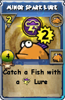 Wizard101 Fishing spell card: Minor Spark Lure, Spell ID 1988