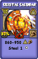 Wizard101 Myth spell card: Celestial Calendar, Spell ID 1150