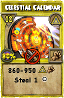 Wizard101 Myth spell card: Celestial Calendar, Spell ID 1150
