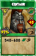 Wizard101 Life spell card: Centaur, Spell ID 1116