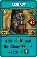 Wizard101 Life spell card: Centaur, Spell ID 1114