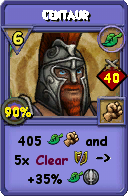 Wizard101 Life spell card: Centaur, Spell ID 1114