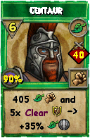Wizard101 Life spell card: Centaur, Spell ID 1114
