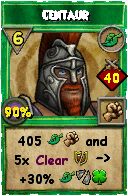 Wizard101 Life spell card: Centaur, Spell ID 1112