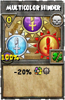Wizard101 Death spell card: Multicolor Hinder, Spell ID 1825