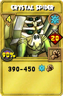 Wizard101 Ice spell card: Crystal Spider, Spell ID 1617