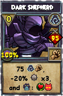 Wizard101 Shadow spell card: Dark Shepherd, Spell ID 1940
