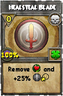 Wizard101 Death spell card: Healsteal Blade, Spell ID 1552