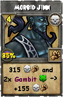 Wizard101 Death spell card: Morbid Jinn, Spell ID 1998