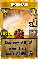 Wizard101 Sun spell card: Incindiate, Spell ID 1653